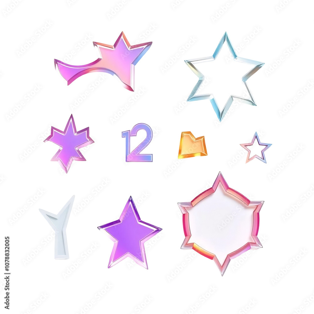 Colorful Glass Stars and Shapes Colorful Glass Stars and Shapes