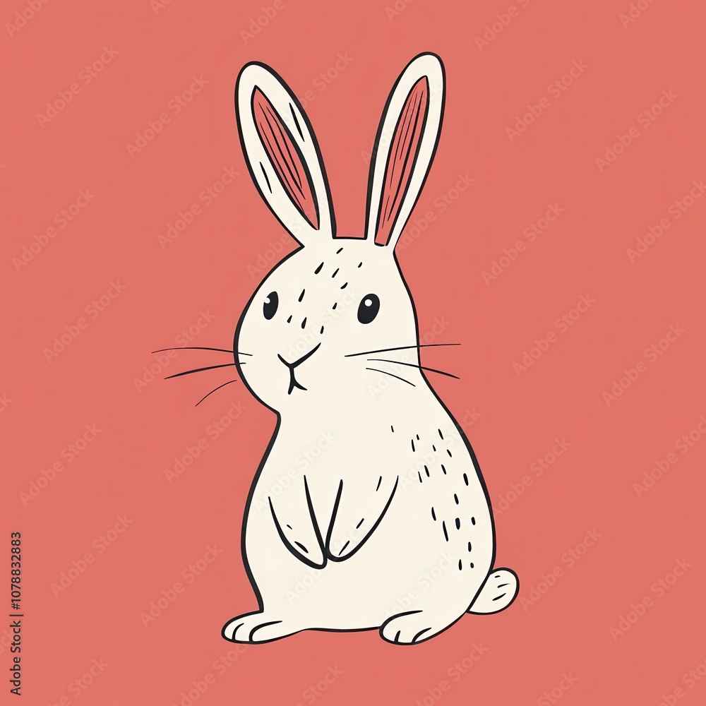 Adorable illustration of a sitting rabbit against a vibrant background, perfect for children's themes and animal lovers. Adorable illustration of a sitting rabbit against a vibrant background, perfect for children's themes and animal lovers.