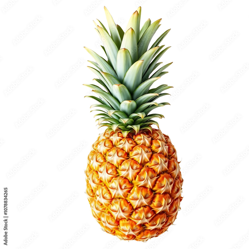 Ripe Pineapple with Green Top Isolated Ripe Pineapple with Green Top Isolated
