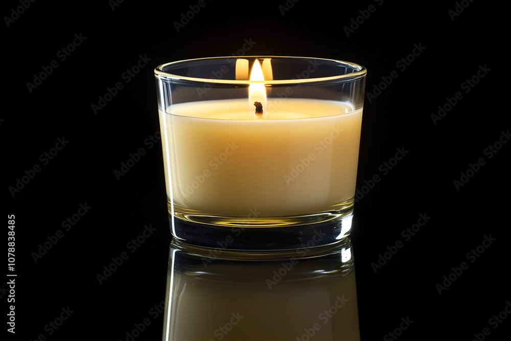 burning candle in a glass on dark background burning candle in a glass on dark background