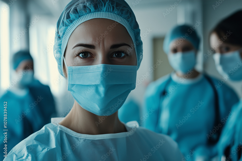 medical staff in medical masks and uniforms medical staff in medical masks and uniforms