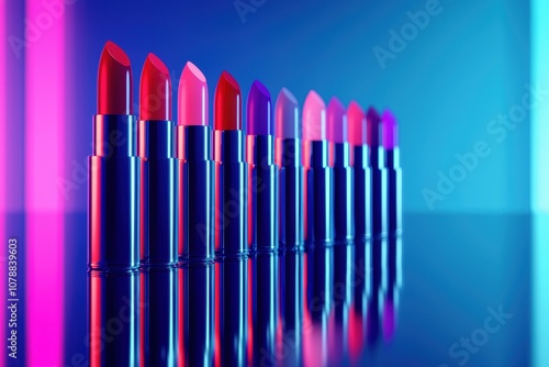 Highlighted beauty concept showcasing blended lip gloss colors with glossy reflections designed for beauty-focused product displays