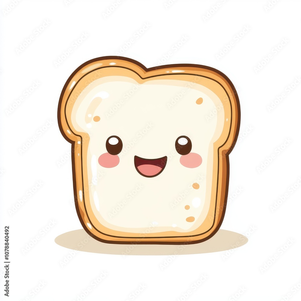 Cute and cheerful cartoon bread slice character, perfect for food-themed designs, children's projects, and bakery advertisements. Cute and cheerful cartoon bread slice character, perfect for food-themed designs, children's projects, and bakery advertisements.