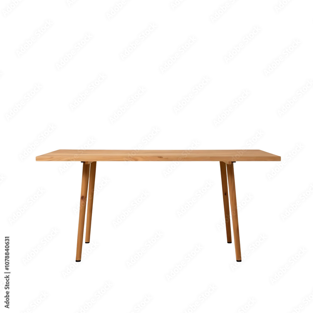 Simple Wooden Table with Natural Finish and Slender Legs Simple Wooden Table with Natural Finish and Slender Legs