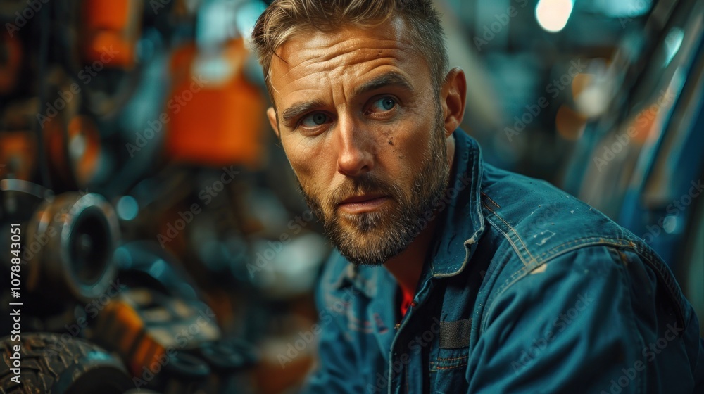 An unscrupulous mechanic showing false repairs to a customer, automotive deception concept An unscrupulous mechanic showing false repairs to a customer, automotive deception concept