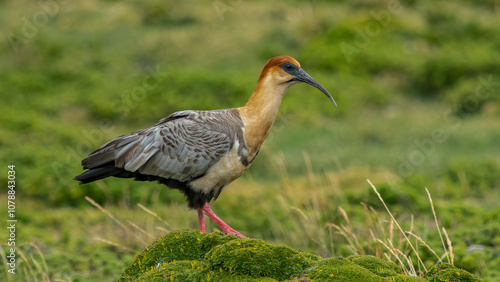 Obraz na płótnie Living in its natural habitat in rural Ecuador, Theristicus melanopis w salonie