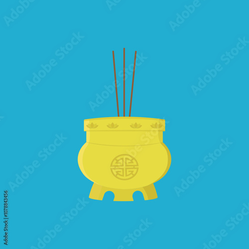 yellow incense with red incense