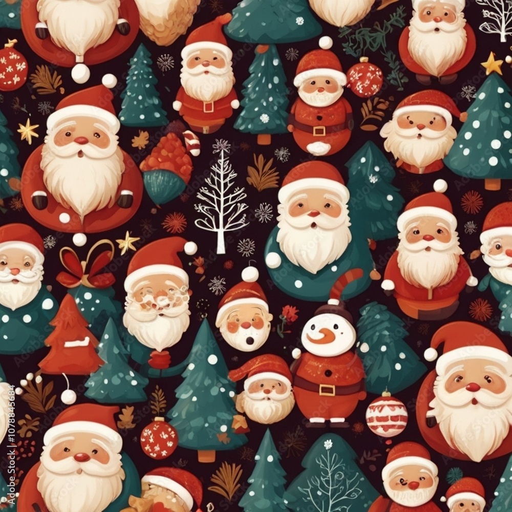 pattern with santa claus pattern with santa claus