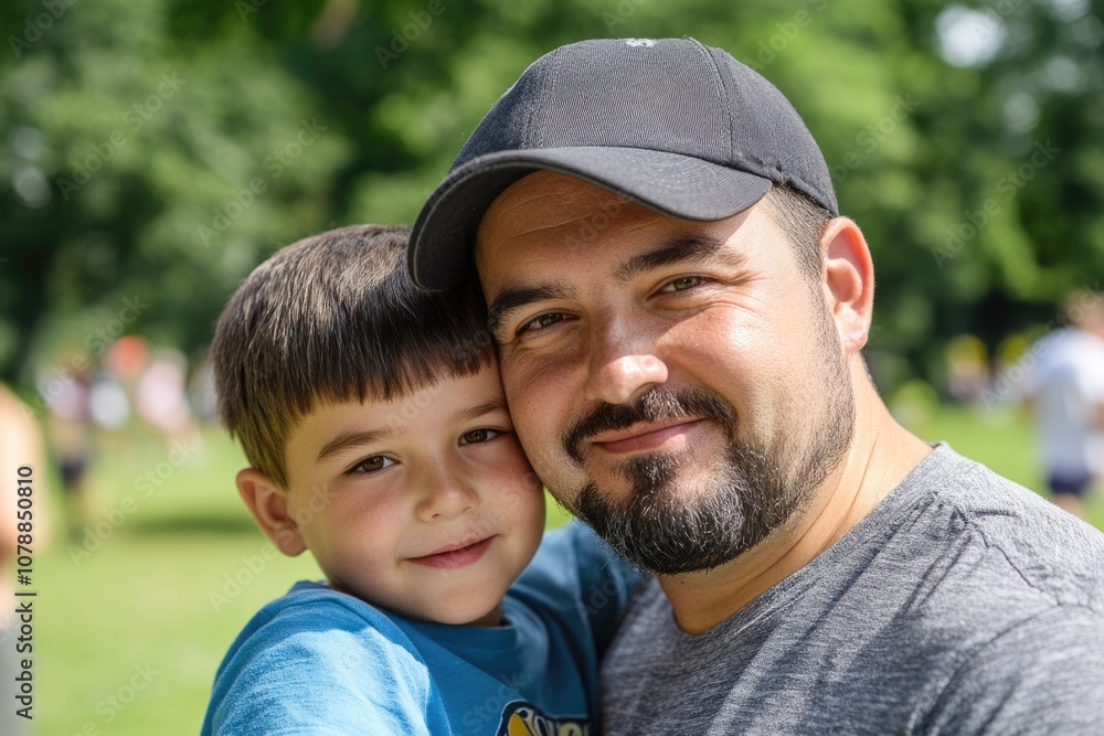 Father and Son Enjoying Summer at the Park - Family Bonding and Happiness