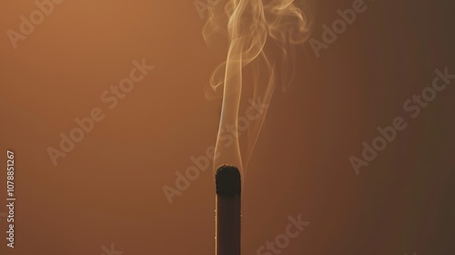 Smoke slowly rising from extinguished matchstick cafcf aef generated illustration