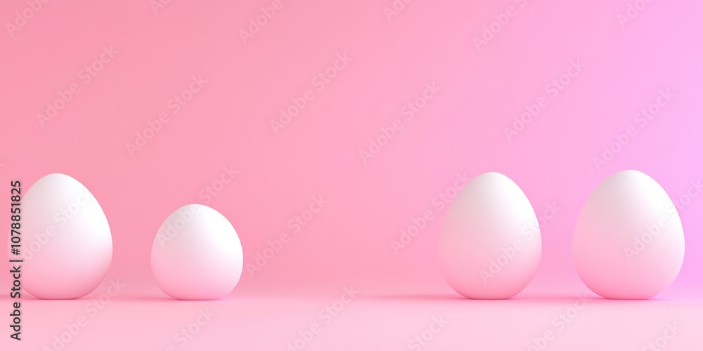 Abstract Marketing Background Featuring a 3D Rendering of Neatly Arranged Food Eggs, Emphasizing Food Safety, Protein, and Nutritional Products Against a Soft Pink Gradient Background. The Design High Abstract Marketing Background Featuring a 3D Rendering of Neatly Arranged Food Eggs, Emphasizing Food Safety, Protein, and Nutritional Products Against a Soft Pink Gradient Background. The Design High