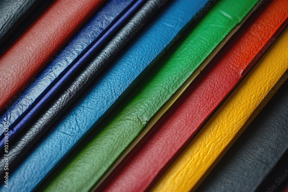 Rainbow Bookshelf: Colorful Collection of Hardcover Books on White Background