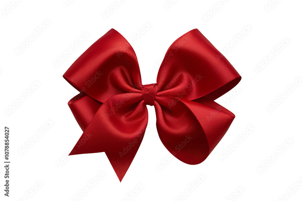 A red satin ribbon bow, isolated on a PNG transparent cut out background, perfect for celebrations, birthdays, and Christmas decorations. A red satin ribbon bow, isolated on a PNG transparent cut out background, perfect for celebrations, birthdays, and Christmas decorations.