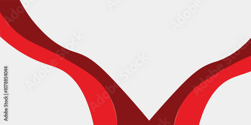 Red curve on a white background vector. Dynamic shapes composition. Creative illustration for poster, web, landing, cover, greeting, EPS 1