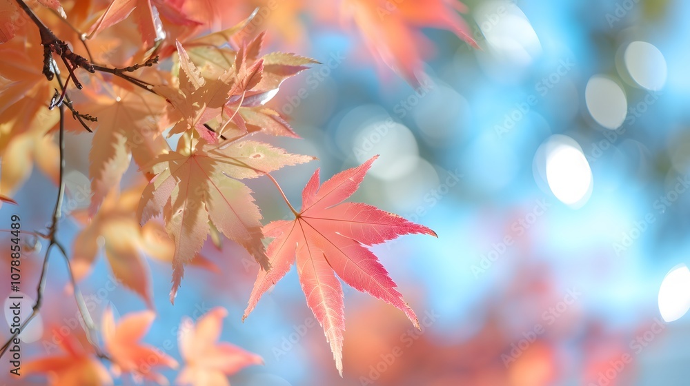 Whisper cool breeze rustling pastel colored autumn leaves generated illustration Whisper cool breeze rustling pastel colored autumn leaves generated illustration