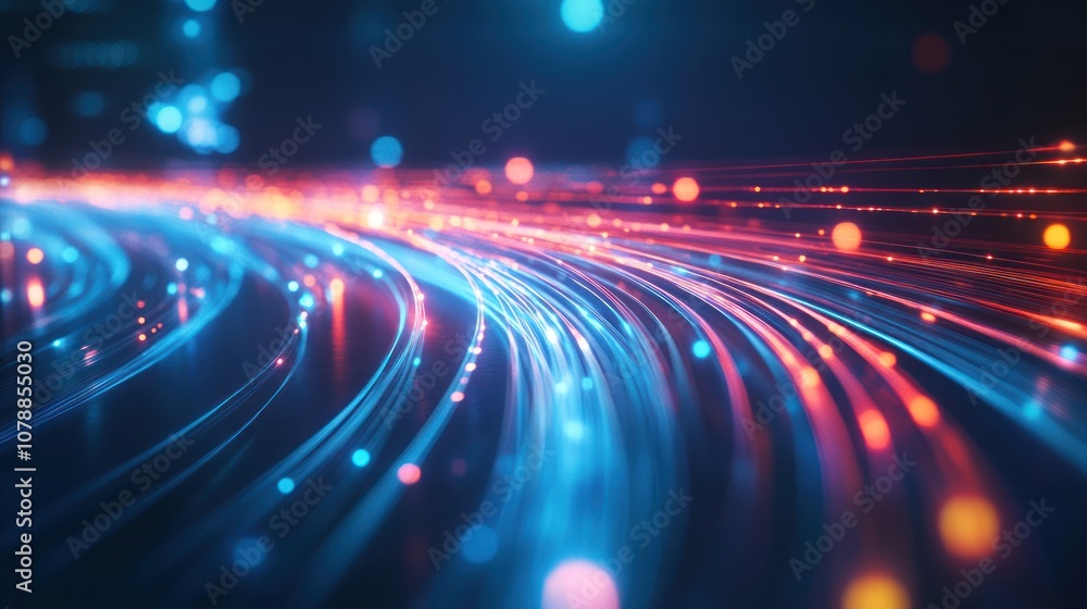 Fototapeta premium Abstract Futuristic Digital Light Trails