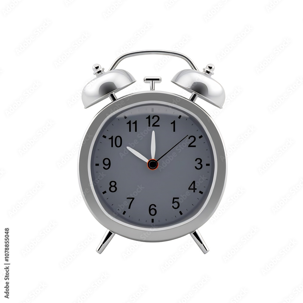 Classic Silver Alarm Clock with Gray Face Classic Silver Alarm Clock with Gray Face