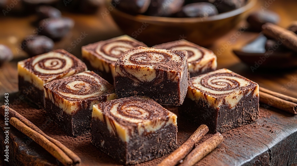 Mexican jamoncillo with chocolate swirls Mexican jamoncillo with chocolate swirls