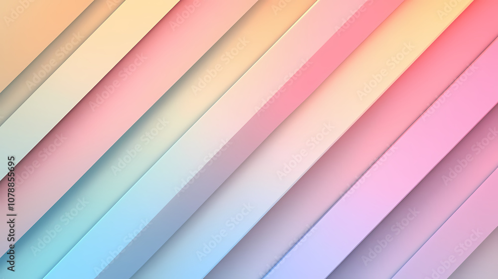 Obraz premium Abstract geometric shapes with gradient pastel colors. stylish minimalist design with a gradient of pink, orange, and blue hues. Pastel. Illustration