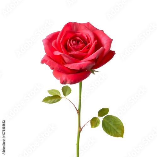 Single Red Rose Isolated 