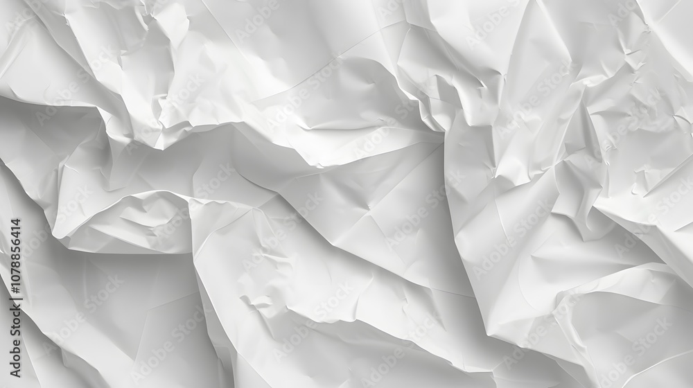 Obraz premium Wrinkled white paper with emphasis the folds and creases generated illustration