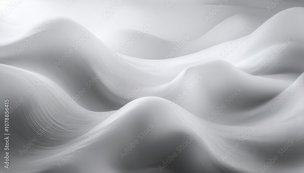 Obraz premium Abstract Flowing Gray Landscape with Smooth Wave Like Patterns and Delicate Textures. Perfect for Website Banners, Minimalist Backgrounds, or Elegant Branding Concepts