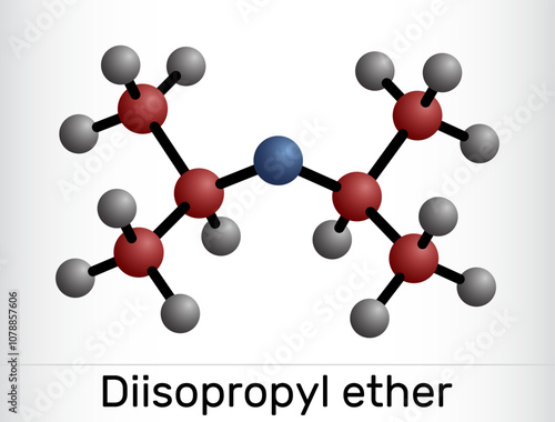 Diisopropyl ether molecule. Molecule model. Vector