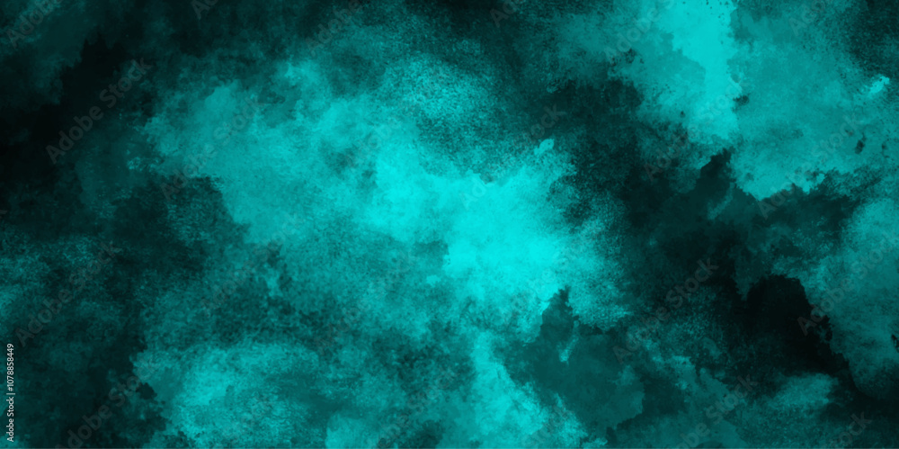 Obraz premium abstract cloud and vapor texture background. Black and blue smoke aquarelle smudge illustration smooth grungy smokey light pastel colors ink glow. Teal color powder explosion . 