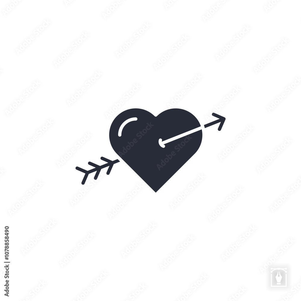 Arrow through a heart icon. heart Symbol sign for mobile concept and web design. Vector icon, Logo illustration, Vector graphics Arrow through a heart icon. heart Symbol sign for mobile concept and web design. Vector icon, Logo illustration, Vector graphics