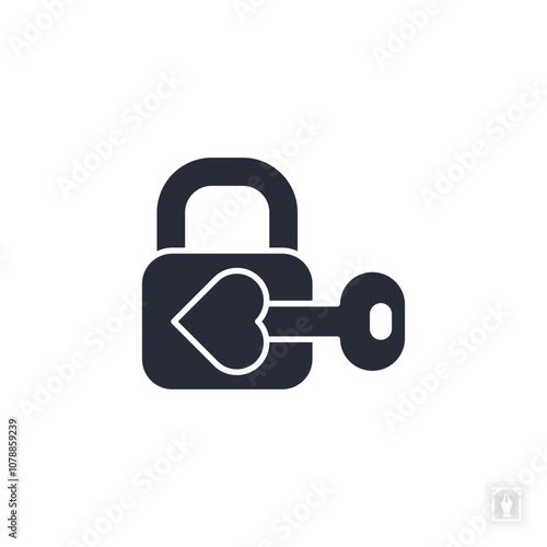 Heart lock icon. Heart lock Symbol sign for mobile concept and web design. Vector icon, Logo illustration, Vector graphics