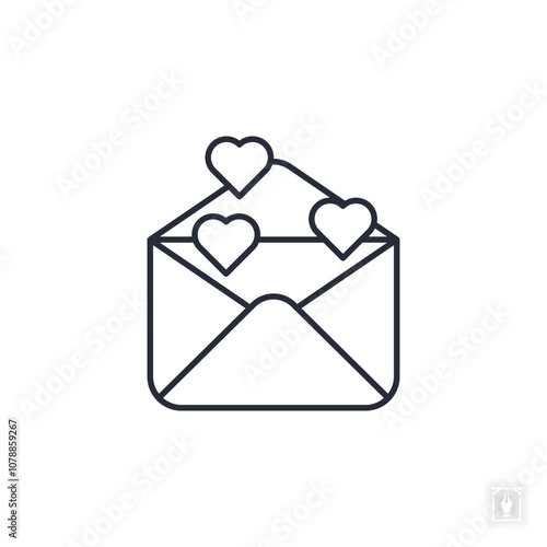 Envelope with heart icon. Envelope Symbol sign for mobile concept and web design. Vector icon, Logo illustration, Vector graphics