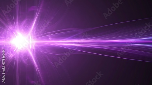 Abstract glowing light beams blending into a smooth gradient design in purple
