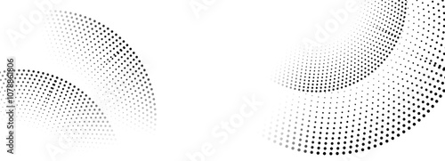 Monochrome halftone dot pattern abstract background.