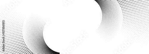 Monochrome halftone dot pattern abstract background.