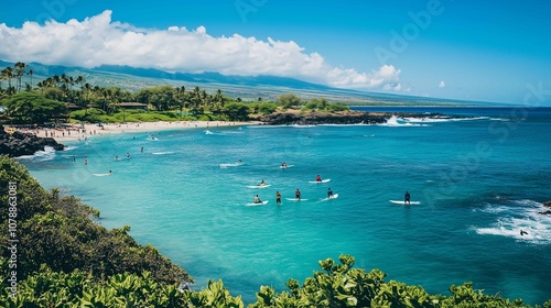 Beach recreation outdoors surfing. 