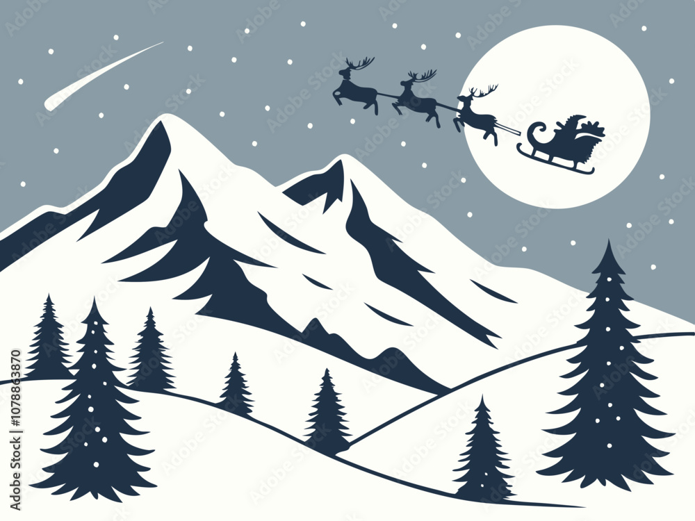 Fototapeta premium background of Santa sending gifts