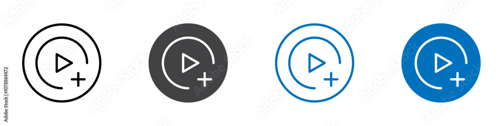 Add video icon Logo sign in thin line outline Add video icon Logo sign in thin line outline