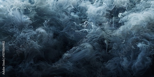 White smoke on a black background .