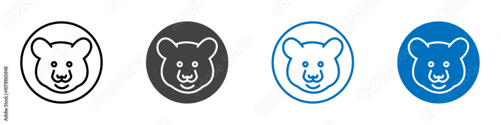 Bear icon Logo sign in thin line outline Bear icon Logo sign in thin line outline