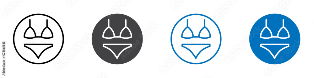 Bikini icon Logo sign in thin line outline Bikini icon Logo sign in thin line outline