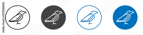 Bird icon Logo sign in thin line outline