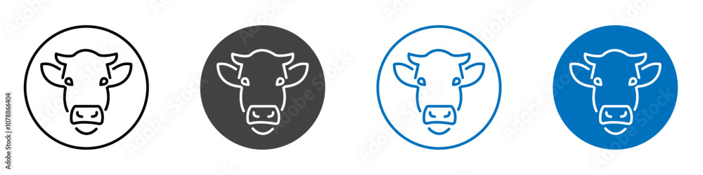 Bull icon Logo sign in thin line outline Bull icon Logo sign in thin line outline
