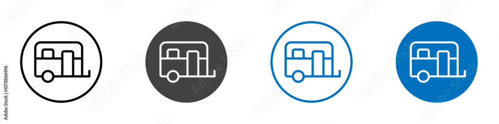 Camping caravan icon Logo sign in thin line outline