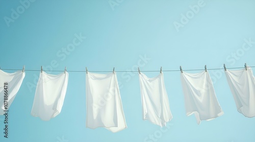 Whate cloth dried on a clothesline