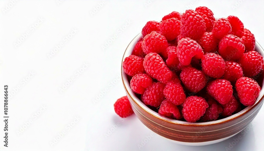 Freigestellte Schale mit frischen Himbeeren – Ideal für gesunde Ernährungsprojekte Freigestellte Schale mit frischen Himbeeren – Ideal für gesunde Ernährungsprojekte