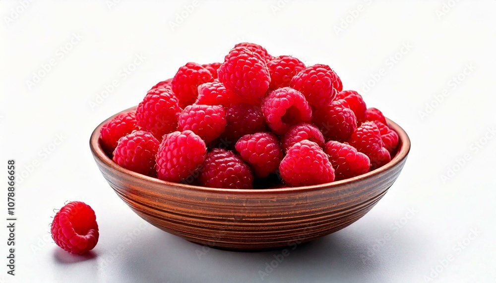Freigestellte Schale mit frischen Himbeeren – Ideal für gesunde Ernährungsprojekte Freigestellte Schale mit frischen Himbeeren – Ideal für gesunde Ernährungsprojekte