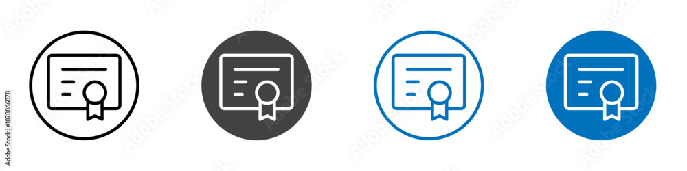 Certificate icon Logo sign in thin line outline Certificate icon Logo sign in thin line outline