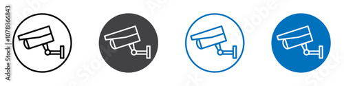 Cctv camera icon Logo sign in thin line outline