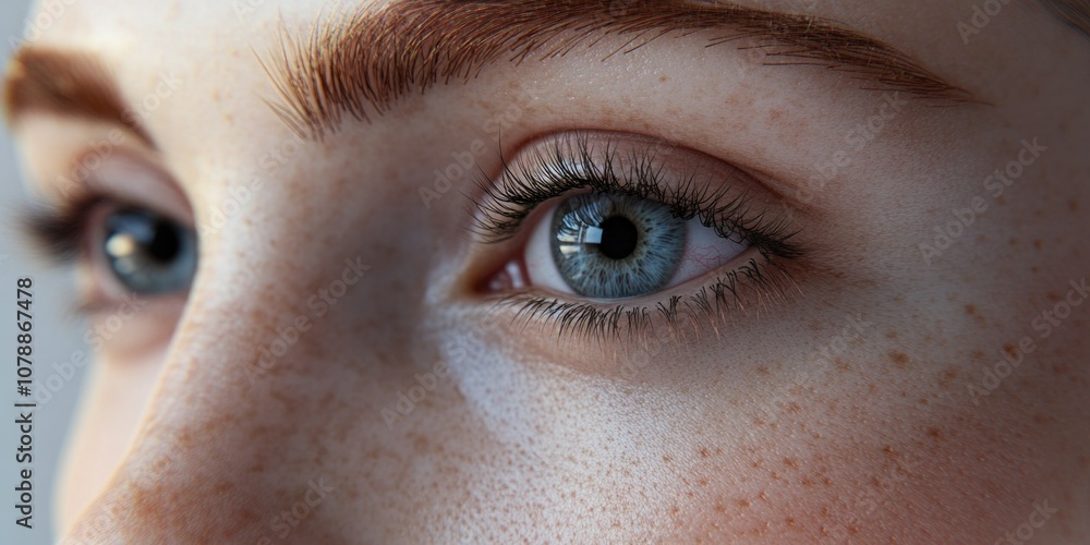 Captivating Portrait of Woman's Eyes with Freckles Captivating Portrait of Woman's Eyes with Freckles