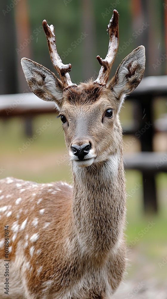 Obraz premium Discover the Beauty of Reindeer A Close-Up Glimpse of Nature's Majestic Creatures in a Christmas Theme